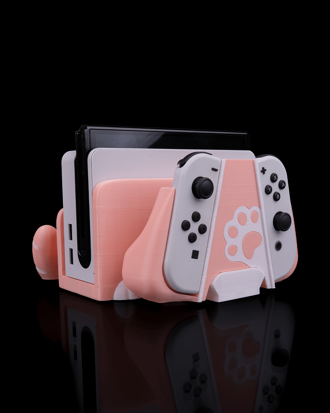 Kitty Loaf Nintendo Switch Dock Holder and Controller grips Set